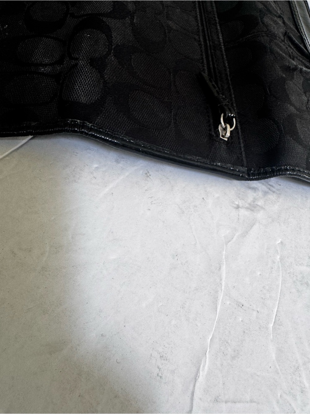 Coach Signature C Jacquard Leather TriFold Wallet Black Clutch Card Case Canvas - Picture 10 of 16